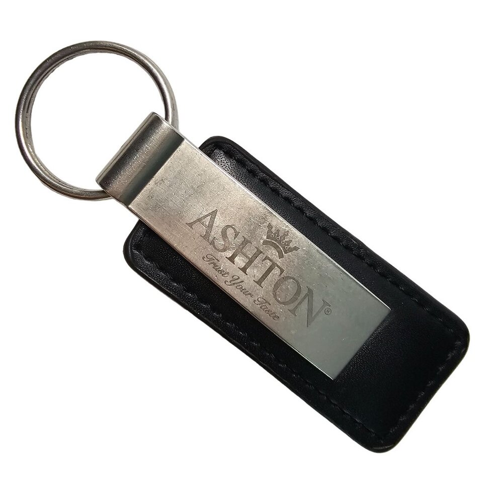 Ashton Leather & Metal Keychain Key Ring